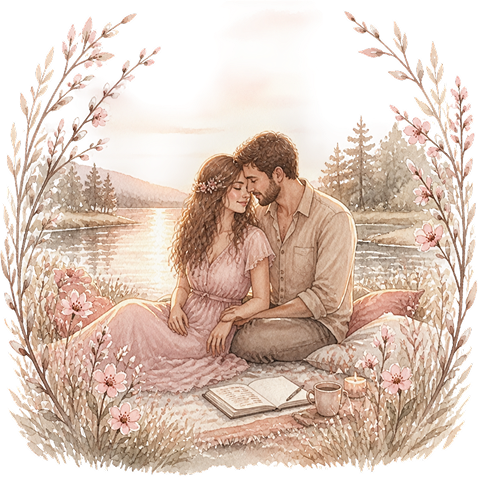 Couple by lake
